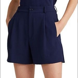LAUREN RALPH LAUREN Pleated Navy Shorts Sz4
